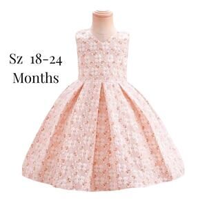 Girls Pink Floral Easter Dress 18-24 Months Princess Spring Formal Party